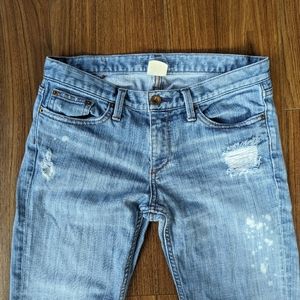 BANANA REPUBLIC Light Wash Straight Leg Distressed Jeans Size 28